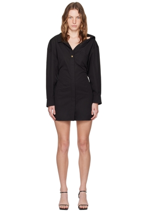 JACQUEMUS Black La Casa 'La mini robe chemise' Minidress