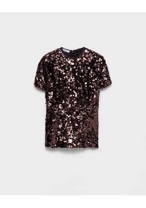 Embroidered sequin top