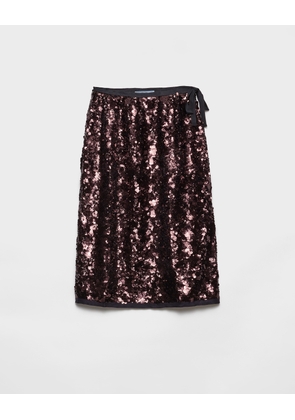Embroidered sequin skirt