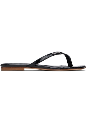 Coperni Black Croco Slanted Flip Flops