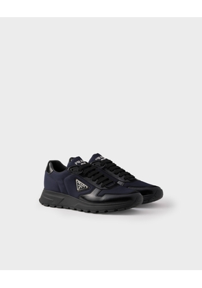 Prax 01 Re-Nylon and brushed leather sneakers