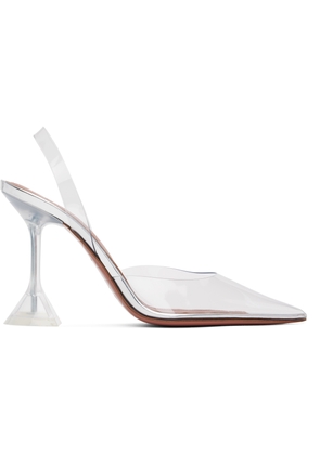 Amina Muaddi Transparent Holli Glass Sling Heels