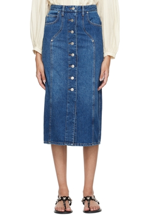 Isabel Marant Etoile Blue Vandy Denim Midi Skirt