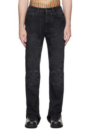 Jean Paul Gaultier Black 'The Lace-Up Denim' Jeans