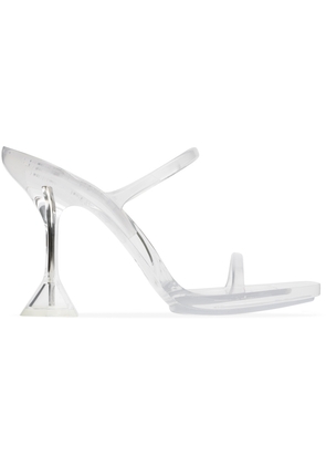 Amina Muaddi Transparent Brito Slipper Heeled Sandals