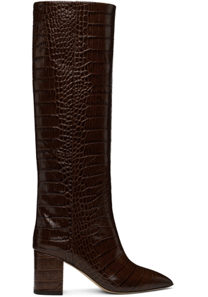Paris Texas Brown Block Heel Tall Boots