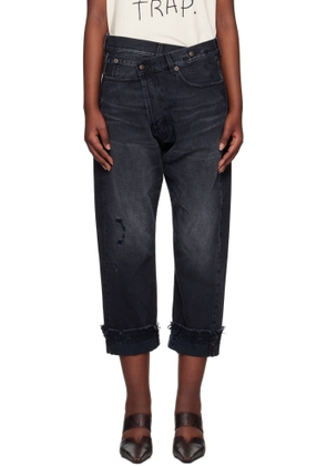 R13 Black Crossover Jeans