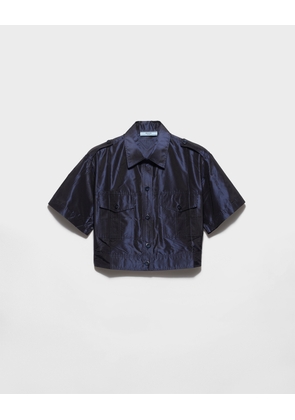 Cropped taffeta shirt