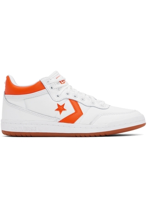 Converse White & Orange CONS Fastbreak Pro Mid Top Sneakers