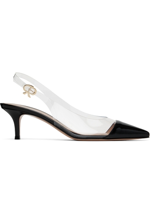 Gianvito Rossi Black Plexi Sling 55 Heels