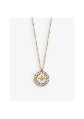 Womens Astley Clarke Polaris 18ct Yellow Gold Vermeil, Mother-Of-Pearl and White Sapphire Locket Necklace