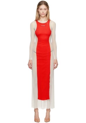 Jean Paul Gaultier White & Red 'The Long Petit Grand' Maxi Dress