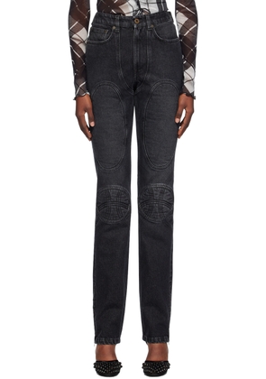 Jean Paul Gaultier Black Lace-Up Jeans