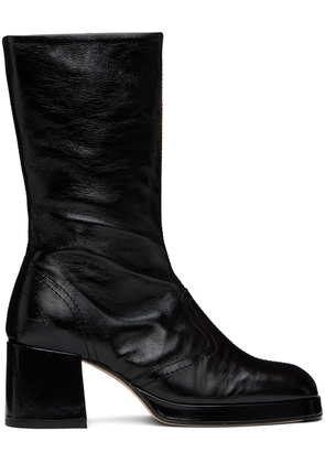 Miista Black Cass Crinkle Boots