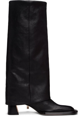 Miista Black Bellamy Fold Over Tall Boots