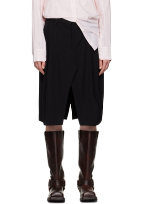 Acne Studios Black Viscose Suit Midi Skirt