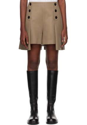 sacai Beige Wool Melton Shorts