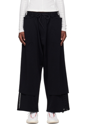 Y-3 Black 3-Stripes Openhem TP Track Pants