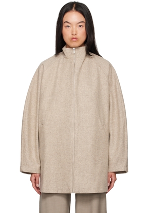Cordera Taupe Virgin Wool Utility Jacket