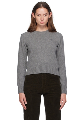 AMI Paris Gray Cashmere Ami de Caur Sweater