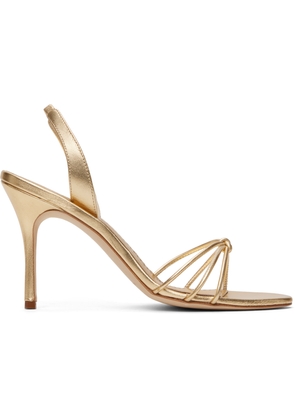 Manolo Blahnik Gold Sareta Heeled Sandals