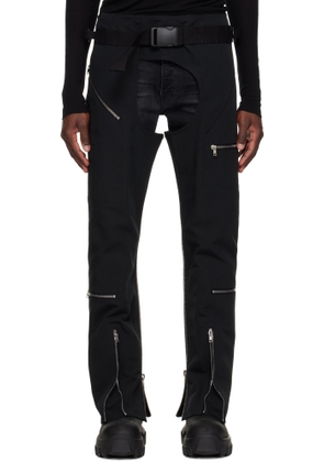 Rick Owens Black Hollywood Headon Chaps Trousers