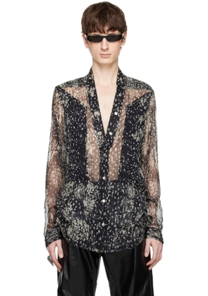 Rick Owens Black Hollywood Larry Fogpocket Shirt