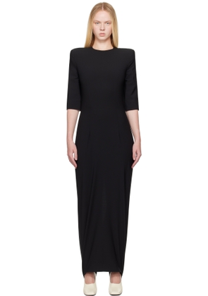 ALAINPAUL Black Tailored Fuseau Maxi Dress