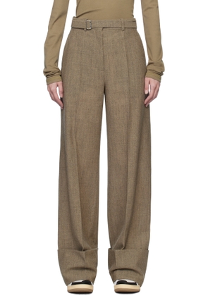 Lanvin Gray Wide-Leg Cuffed Wool Trousers