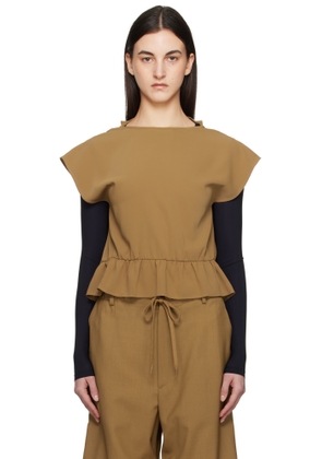 MM6 Maison Margiela Green Fluid Ruffle Blouse