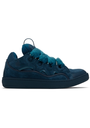 Lanvin Blue Curb Leather Sneakers