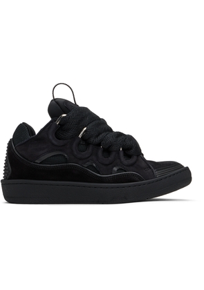 Lanvin Black Curb Leather Sneakers