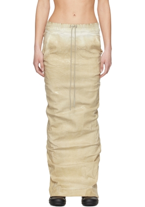 Rick Owens DRKSHDW Beige Hollywood Pull On Pillar Denim Maxi Skirt