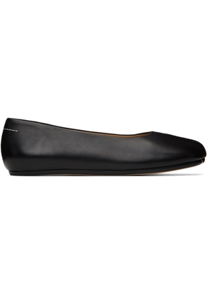 MM6 Maison Margiela Black Leather Anatomic Ballerina Flats