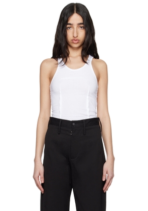 MM6 Maison Margiela White Heavy Cotton Jersey Tank Top