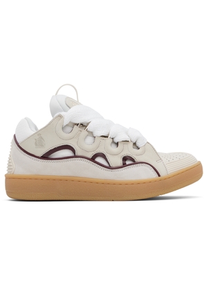 Lanvin SSENSE Exclusive Beige Curb Leather Sneakers