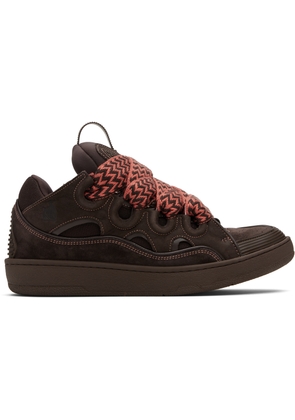 Lanvin Brown Curb Leather Sneakers