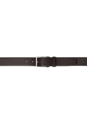 BOSS Brown Engraved-Logo Buckle Leather Belt