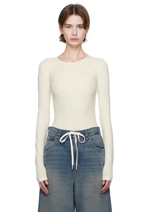 MM6 Maison Margiela Beige Lycra Jersey Bodysuit