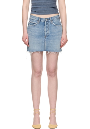 AGOLDE Blue V-Waist Denim Miniskirt