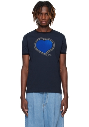 Dries Van Noten Navy Archive Print T-shirt