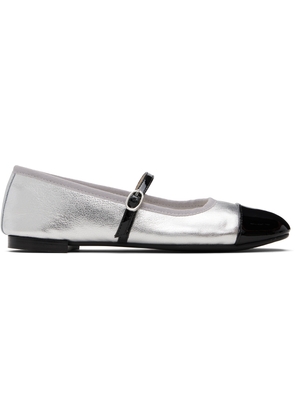 Repetto Silver & Black Georgiana Mary-Jane Ballerina Flats