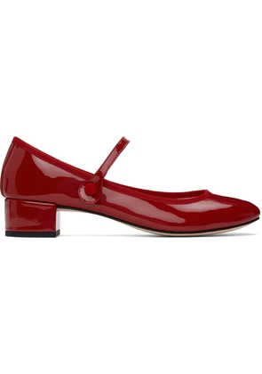Repetto Red Rose Mary Jane Heels