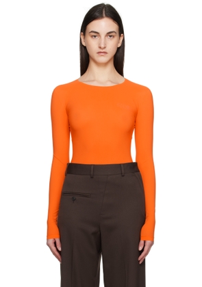 MM6 Maison Margiela Orange Lycra Jersey Bodysuit