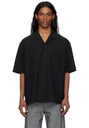 Solid Homme Black Nylon Poplin Shirt