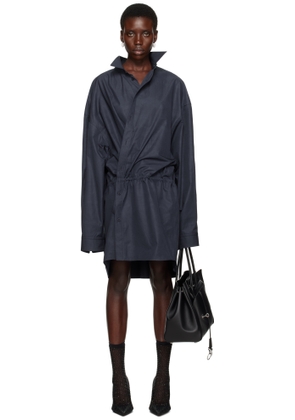 Balenciaga Navy Shirt Minidress