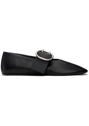 Jil Sander Black Buckle Ballerina Flats