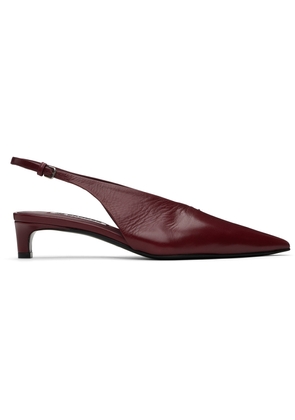 Jil Sander Burgundy Slingback Heels