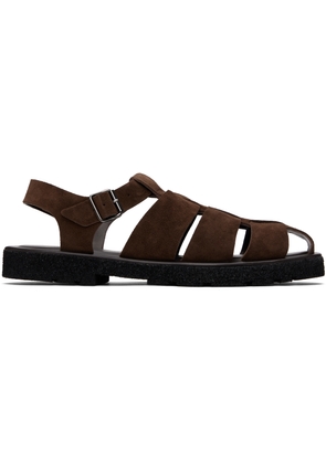 Paul Smith Brown Suede Sandoval Fisherman Sandals