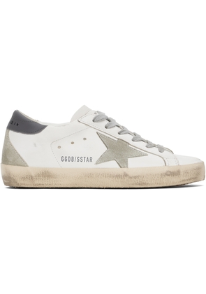 Golden Goose White & Gray Super-Star Classic Sneakers